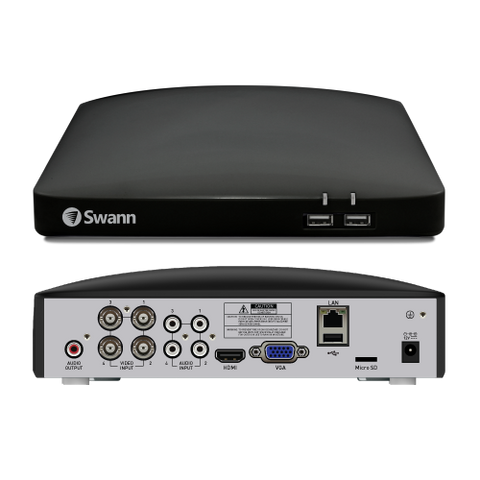 Home 2 Camera 4 Channel 1080p Full HD DVR 64GB SD Card Security System with Mic