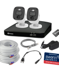 Home 2 Camera 4 Channel 1080p Full HD DVR 64GB SD Card Security System with Mic