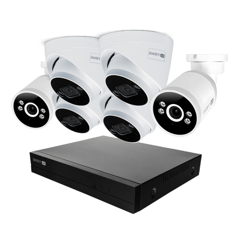 AdvancedX™ Wired Security System - 4 Dome Cameras + 2 Cameras, 8 Channel NVR