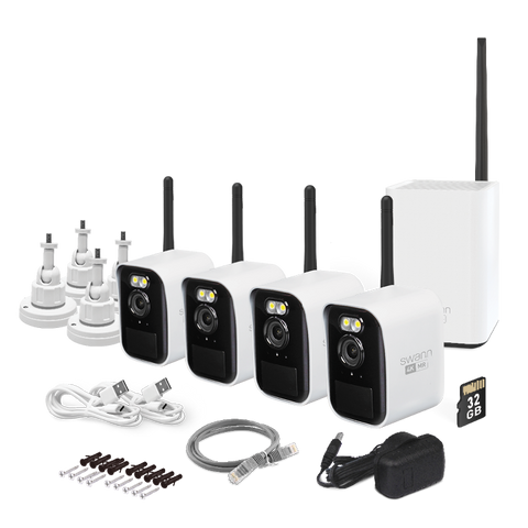 Swann MaxRanger4K™ Mini Long-Range Wireless Security System with 4 Cameras