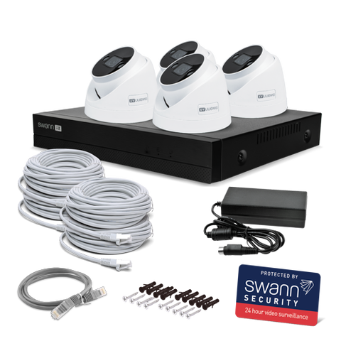 AdvancedX™ Wired Security System - 4 Dome Cameras, 8 Channel NVR