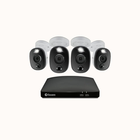 4 Camera 8 Channel 4K Ultra HD DVR Spotlight Security System