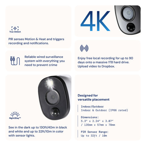 4-Kamera-8-Kanal-4K-Ultra-HD-DVR-Spotlight-Sicherheitssystem