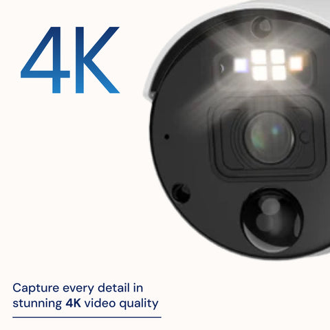 Professioneel NVR-beveiligingssysteem voor thuis met 4 camera's, 8 kanalen en 4K Ultra HD.