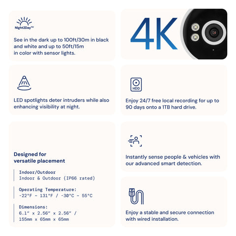 AdvancedX™ Verkabeltes Sicherheitssystem - 4 Kameras, 8-Kanal NVR