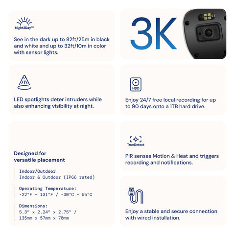 AdvancedX™ Wired 3K/5MP NVR Security System with 24/7 Recording
