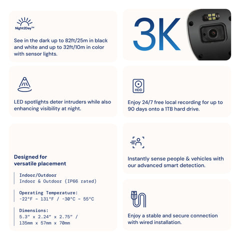 AdvancedX™ Kabelgebundenes 3K/5MP NVR-Sicherheitssystem mit 24/7-Aufzeichnung