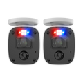 Home 2K DVR Audio/Video Flashing & Spotlight Add-On Bullet Camera 2 Pack