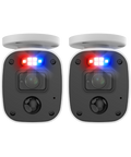 Home 2K DVR Audio/Video Flashing & Spotlight Add-On Bullet Camera 2 Pack