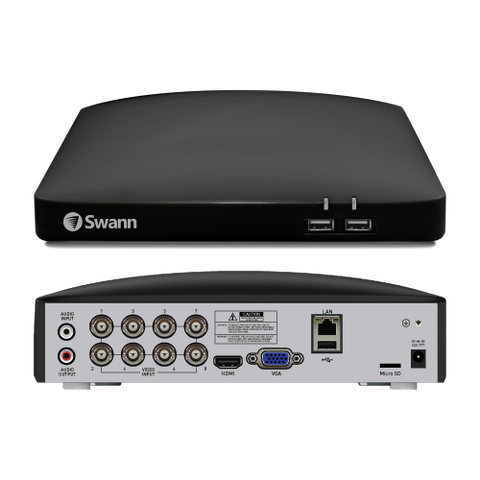 Home 6 Camera 8 Channel 2K DVR 256GB SD Card Security System with Mic