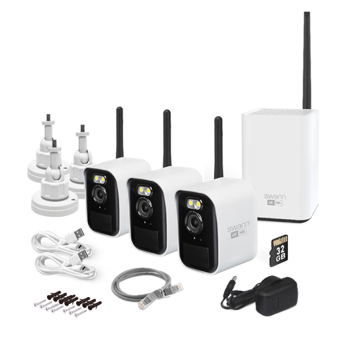 Swann MaxRanger4K™ Mini Long-Range Wireless Security System with 3 Cameras