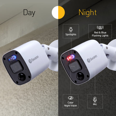 Home 2K DVR Audio/Video Flashing & Spotlight Add-On Bullet Camera 2 Pack