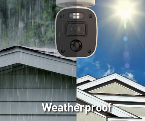 Mount the cameras outdoors as their weatherproof design is IP66 rated, meaning they are built to withstand rain, snow & heat, all year round.