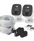 Home 2K DVR Audio/Video Flashing & Spotlight Add-On Bullet Camera 2 Pack