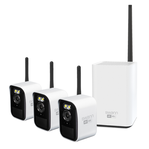 Swann MaxRanger4K™ Mini Long-Range Wireless Security System with 3 Cameras