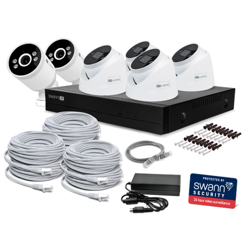 AdvancedX™ Wired Security System - 4 Dome Cameras + 2 Cameras, 8 Channel NVR