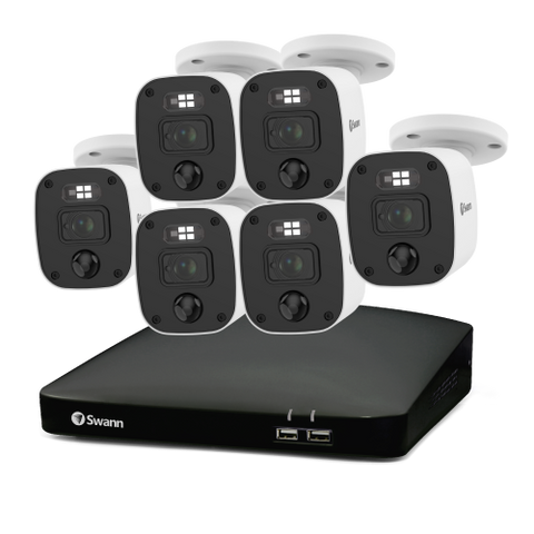 Home 6 Camera 8 Channel 2K DVR 256GB SD Card Security System with Mic