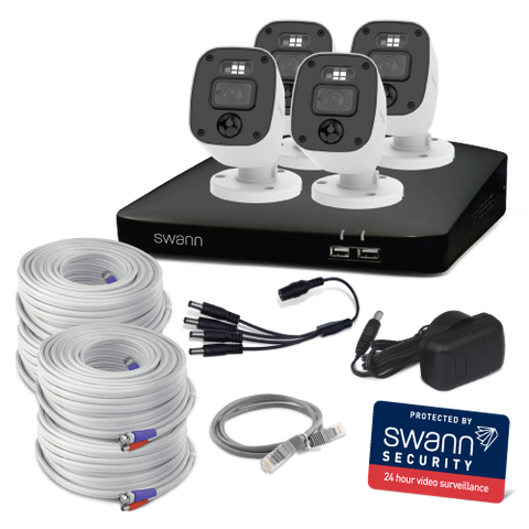 Home 4 Camera 8 Channel 2K DVR 1TB HDD Security System with Mic