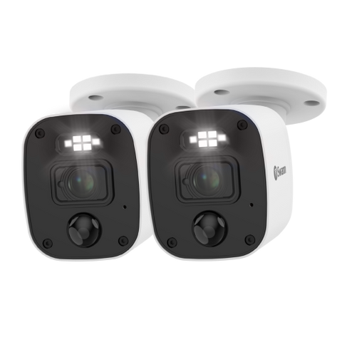 Home 2K DVR Audio/Video Flashing & Spotlight Add-On Bullet Camera 2 Pack