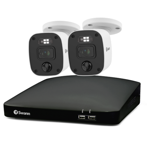 Home 2 Camera 4 Channel 1080p Full HD DVR 64GB SD Card Security System with Mic